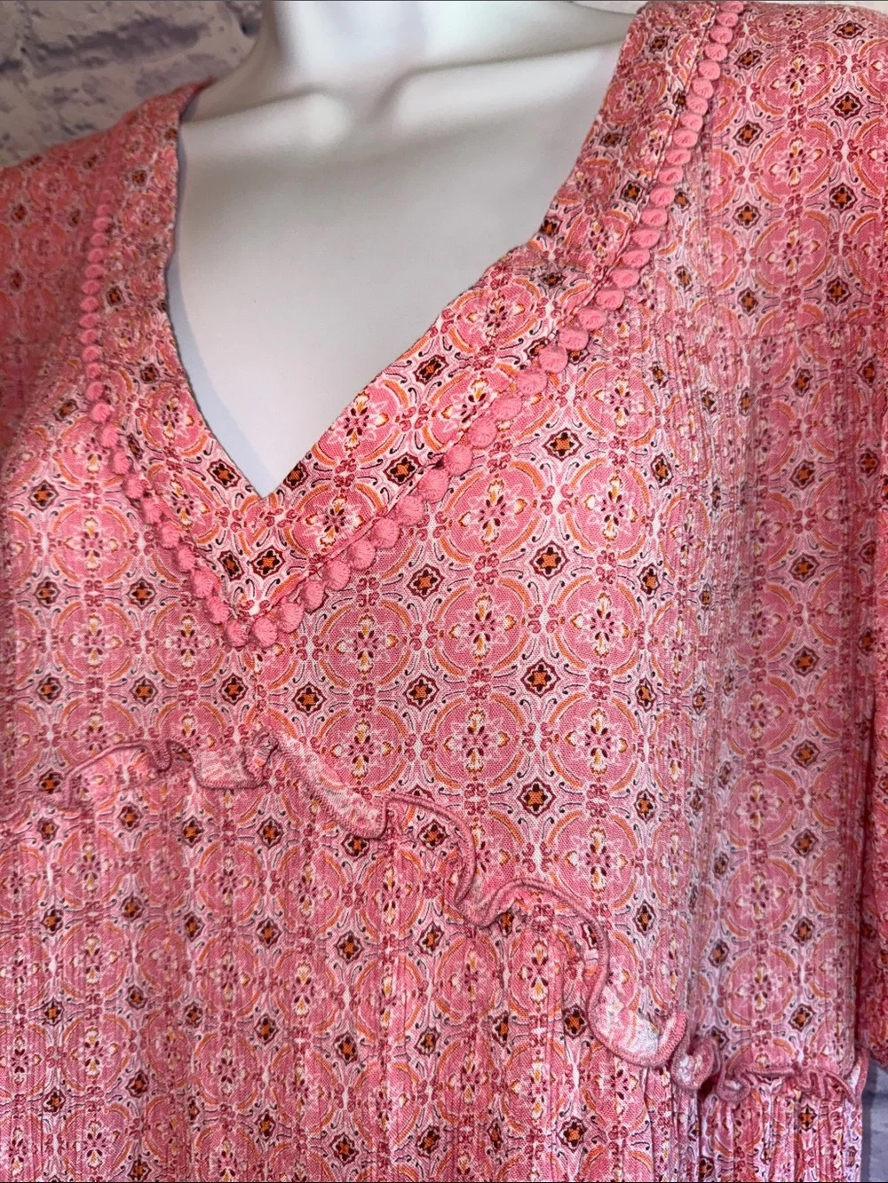 Knox Rose Pink Boho Babydoll Mini Dress
